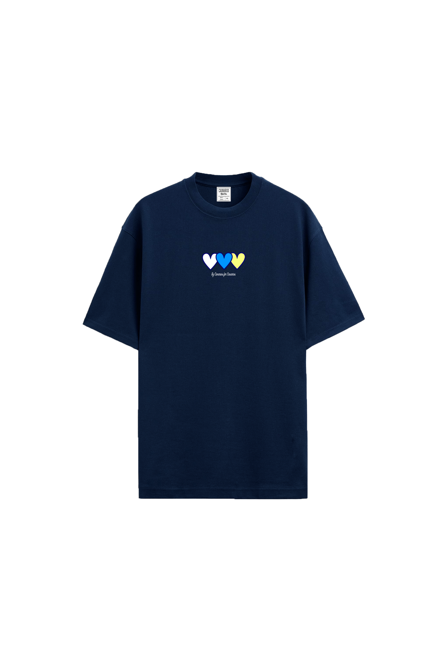 Camiseta Bordada Corazones Canario