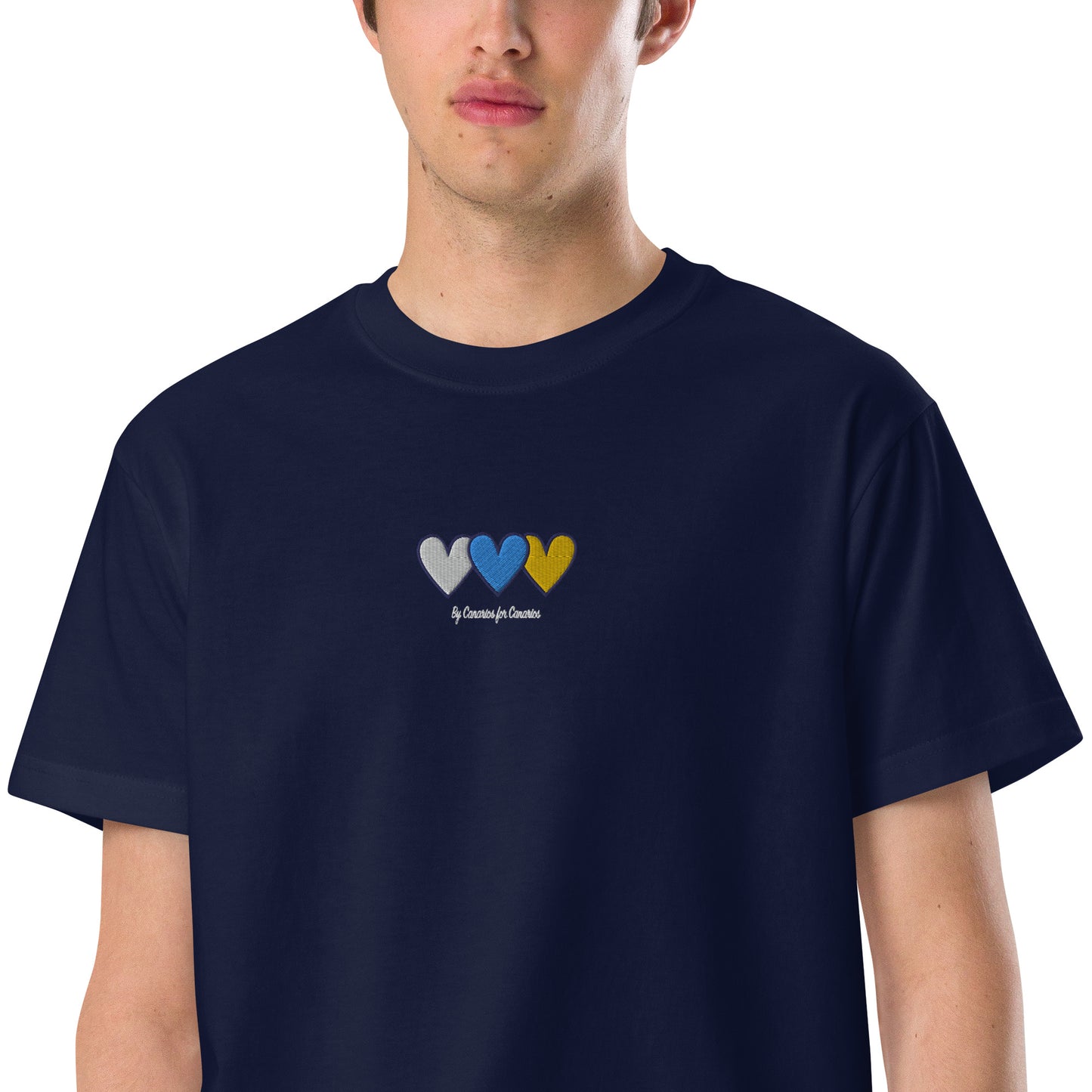 Camiseta Bordada Corazones Canario
